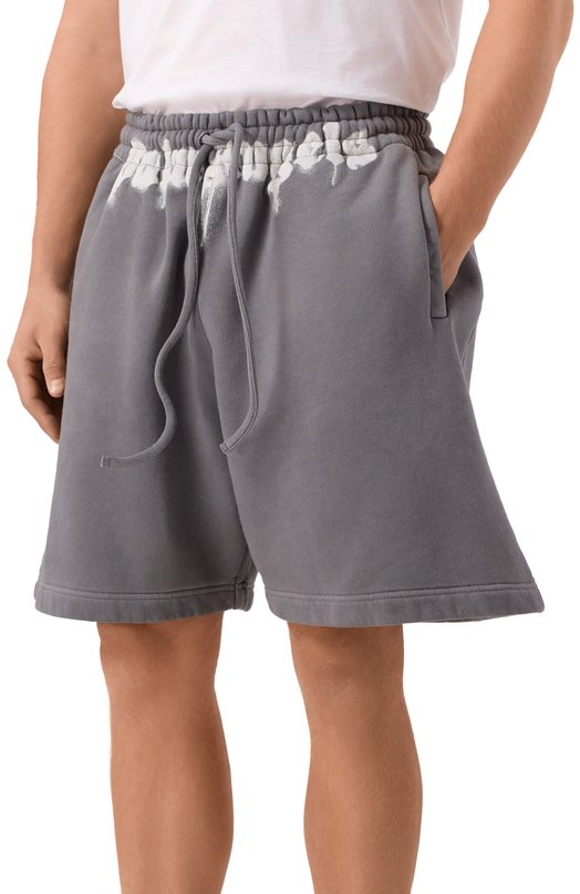 Хлопковые шорты Palm Angels PMCI019F25FLE001 Серый  PMCI019F25FLE001 Фото 3