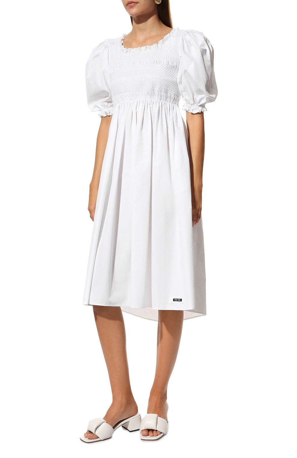 Хлопковое платье MIU MIU, арт. MF4539-10MF-F0009, фото 3