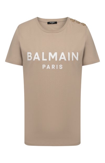 Женская хлопковая футболка BALMAIN, арт. XF1EF005/BB02