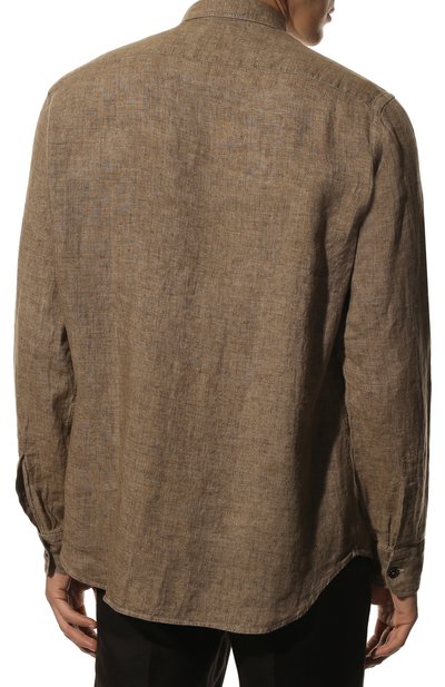 Льняная рубашка ALESSANDRO GHERARDI коричневого цвета по цене 24050 руб., арт. NEW JACKET/6869, фото 4 Льняная рубашка ALESSANDRO GHERARDI, арт. NEW JACKET/6869, фото 4