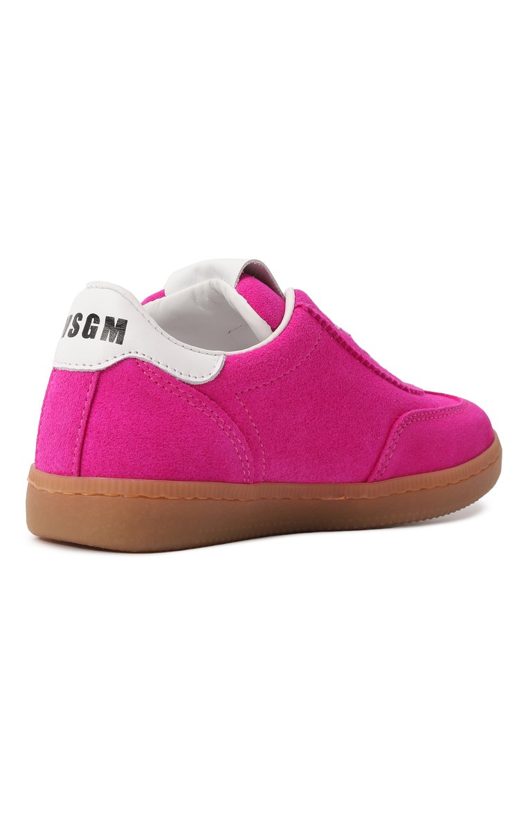 Детские замшевые кеды MSGM KIDS фуксия цвета, арт. 79821/VAR4/28-35 | Фото 3 (Материал внутренний: Натуральная кожа; Нос: Не проставлено; Материал внешний: Натуральная кожа, Замша; Мальчики Кросс-КТ: Обувь-низкие)