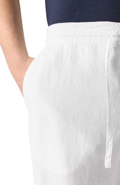 Льняные брюки 120% LINO белого цвета по цене 32800 руб., арт. 33ALIM299M/0253/000, фото 5 Льняные брюки 120% LINO, арт. 33ALIM299M/0253/000, фото 5