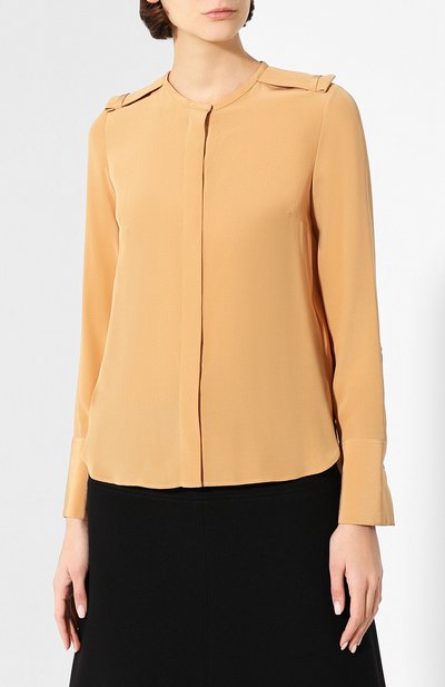 Шелковая блузка STELLA MCCARTNEY бежевого цвета по цене 49300 руб., арт. 579256/SY206, фото 3 Шелковая блузка STELLA MCCARTNEY, арт. 579256/SY206, фото 3