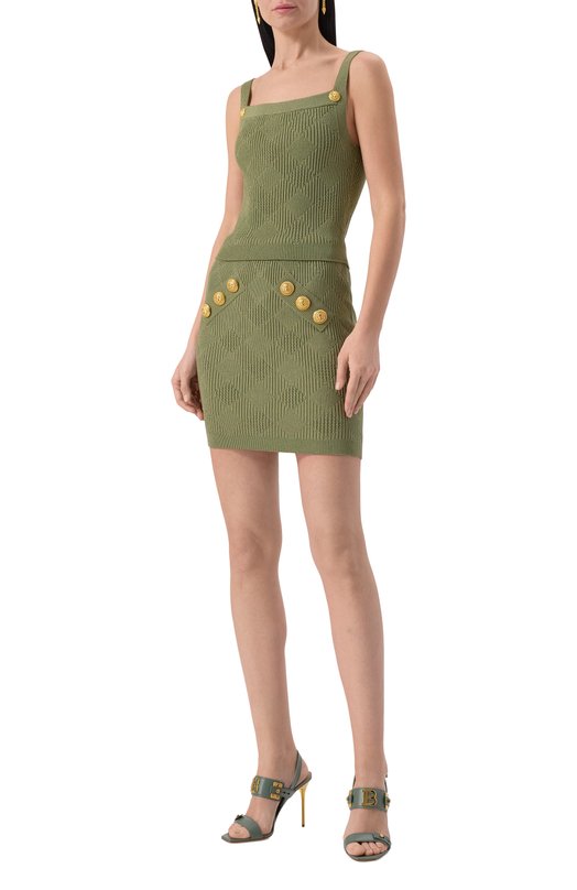 Кожаные босоножки B-Buzz 95 Balmain EN1UH086/LVIT Зелёный  EN1UH086/LVIT Фото 3