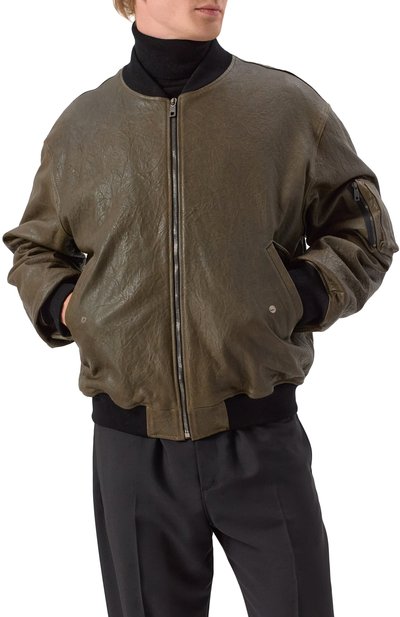 Кожаный бомбер DOLCE & GABBANA, арт. G9BEDL/HULUC, фото 3