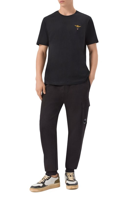 Хлопковая футболка Aeronautica Militare TS1580UJ00372 Чёрный  TS1580UJ00372 Фото 2