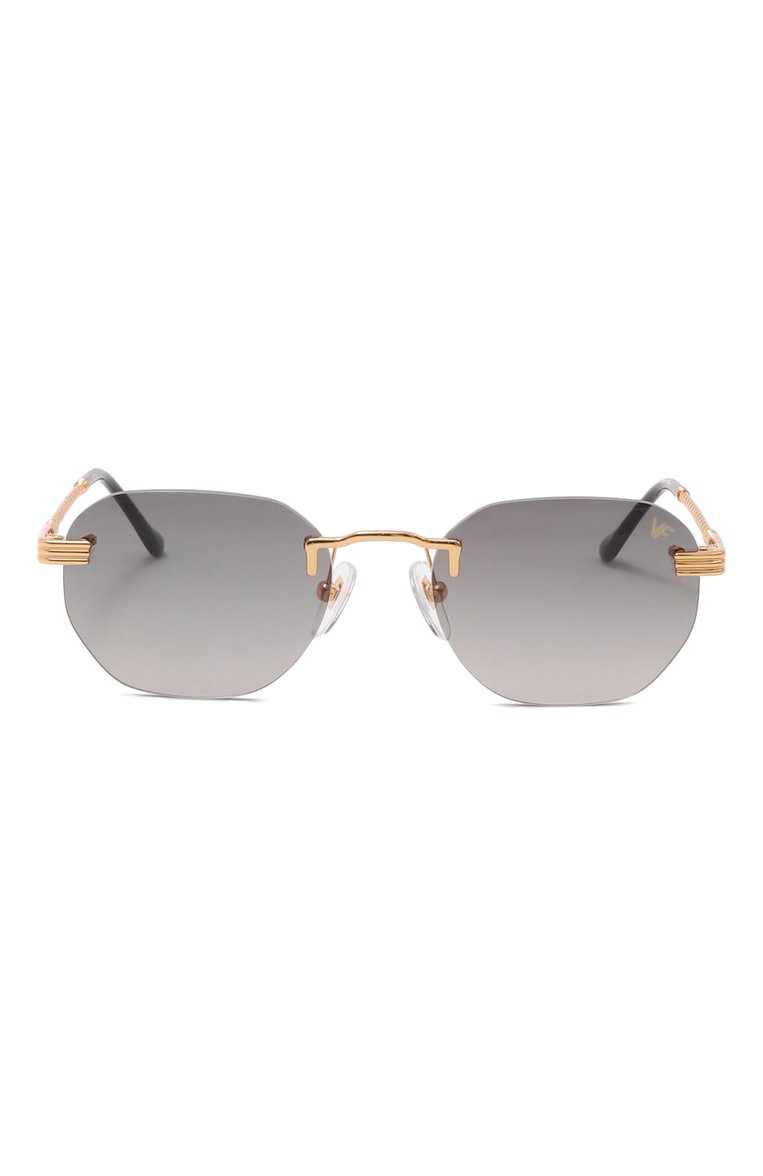 Женские солнцезащитные очки VINTAGE FRAMES серого цвета, арт. DETR0IT PLAYER 24KT G0LD/BLACK | Фото 4 (Нос: Не проставлено; Материал: Металл; Тип очков: С/з; Региональные ограничения белый список (Axapta Mercury): Не пр�оставлено; Кросс-КТ: С/з-унисекс; Очки форма: Безоправные, Квадратные; Оптика Гендер: оптика-унисекс)