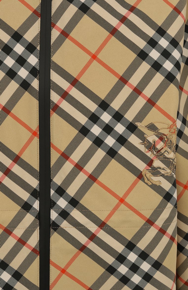 Женская куртка BURBERRY бежевого цвета, арт. 8087231 | Фото 6 (Материал внешний: Синтетический материал; Рукава: Длинные; Длина (верхняя одежда): Короткие; Кросс-КТ: Легкие, Куртка; Стили: Кэжуэл)