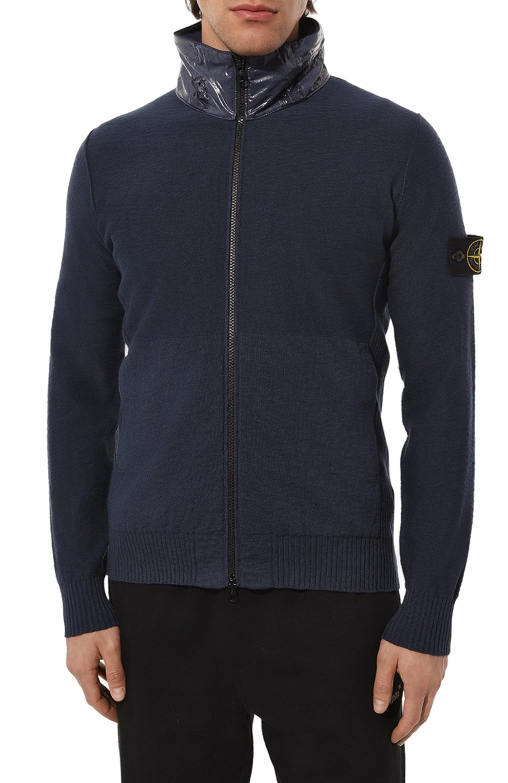 Хлопковый кардиган STONE ISLAND синего цвета по цене 36300 руб., арт. 525B0, фото 3 Хлопковый кардиган STONE ISLAND, арт. 525B0, фото 3
