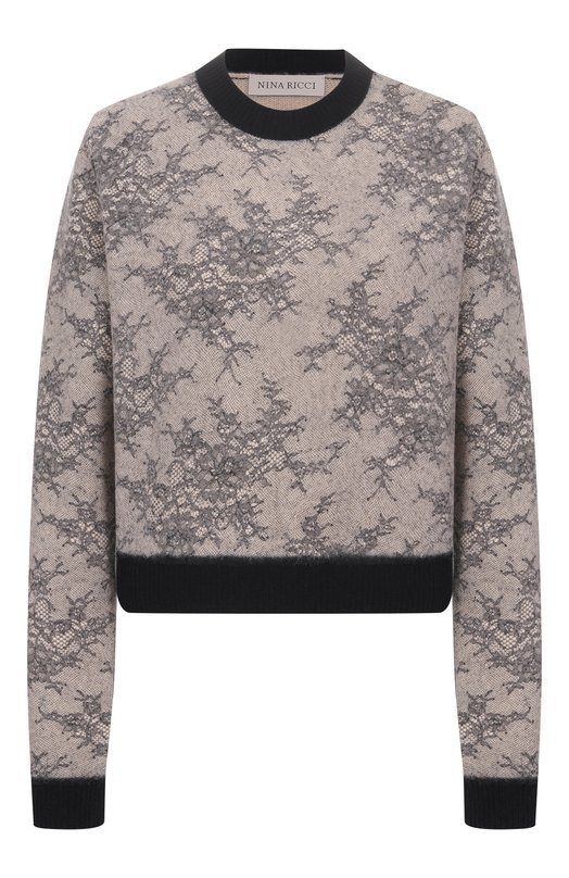 Шерстяной пуловер Nina Ricci 25AMPU009/ML0584 Серый 25AMPU009/ML0584