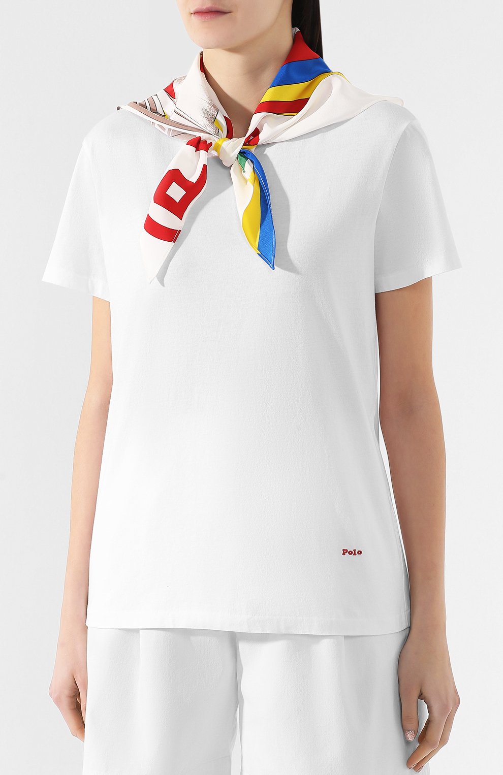 Хлопковая футболка POLO RALPH LAUREN белого цвета по цене 21200 руб., арт. 211734112, фото 3 Хлопковая футболка POLO RALPH LAUREN, арт. 211734112, фото 3
