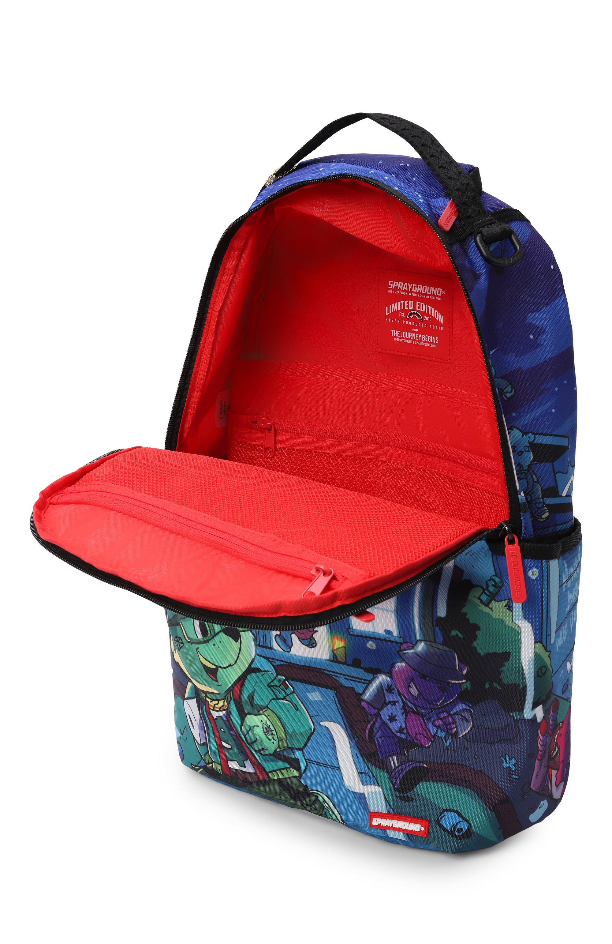 Рюкзак misfits of moneyville SPRAYGROUND синего цвета по цене 14100 руб., арт. 910B8356NSZ/MISFITS 0F M0NEYVILLE BACKPACK, фото 3 Рюкзак misfits of moneyville SPRAYGROUND, арт. 910B8356NSZ/MISFITS 0F M0NEYVILLE BACKPACK, фото 3