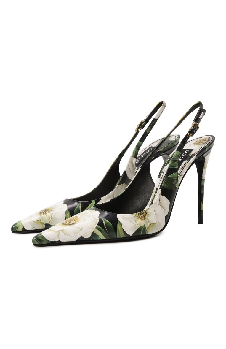 Женские кожаные туфли lollo 105 DOLCE & GABBANA разноцветного цвета, арт. CG0876/A6023 | Фото 1 (Каблук высота: Высокий; Подошва: Плоская; Материал внешний: Натуральная кожа; Материал внутренний: Натуральная кожа; Женское Кросс-КТ: Слингбэки; Каблук тип: Шпилька; Автоматизация ТО: Проставлено; Автоматизация состава: Проставлено; Размерность: Товар большемерит; Re-sync: On)