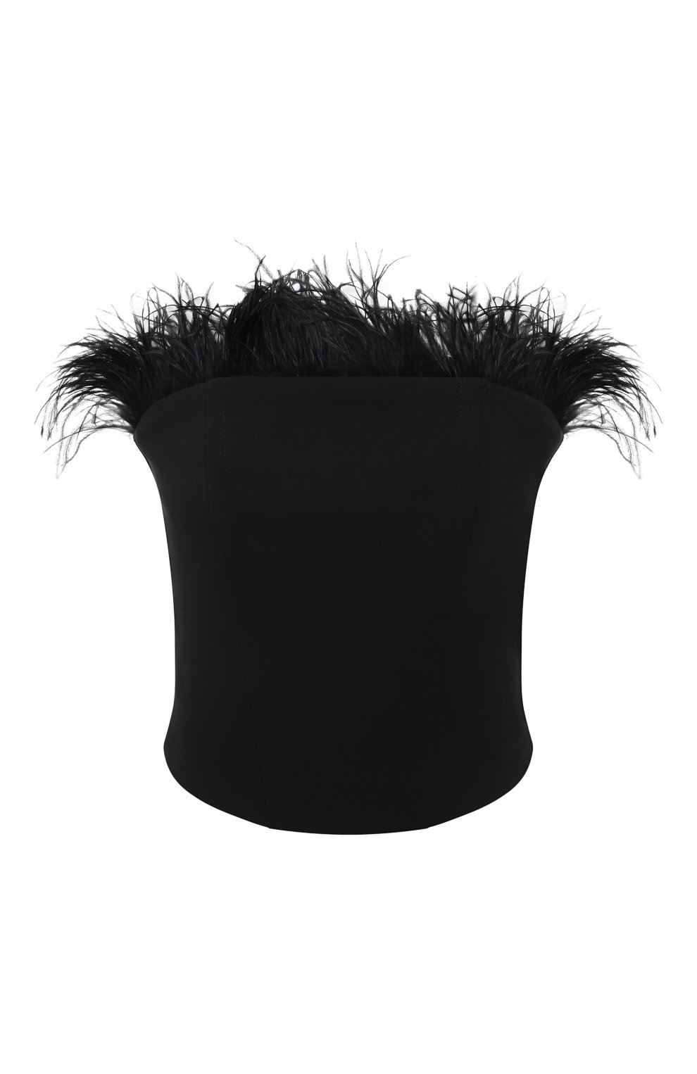 Корсет с отделкой перьями PATRIZIA PEPE черного цвета по цене 38800 руб., арт. 8C0661_A6F5, фото 1 Корсет с отделкой перьями PATRIZIA PEPE, арт. 8C0661_A6F5, фото 1