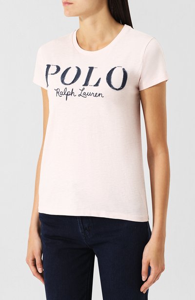 Хлопковая футболка с круглым вырезом и логотипом бренда POLO RALPH LAUREN, арт. 211719204, фото 3