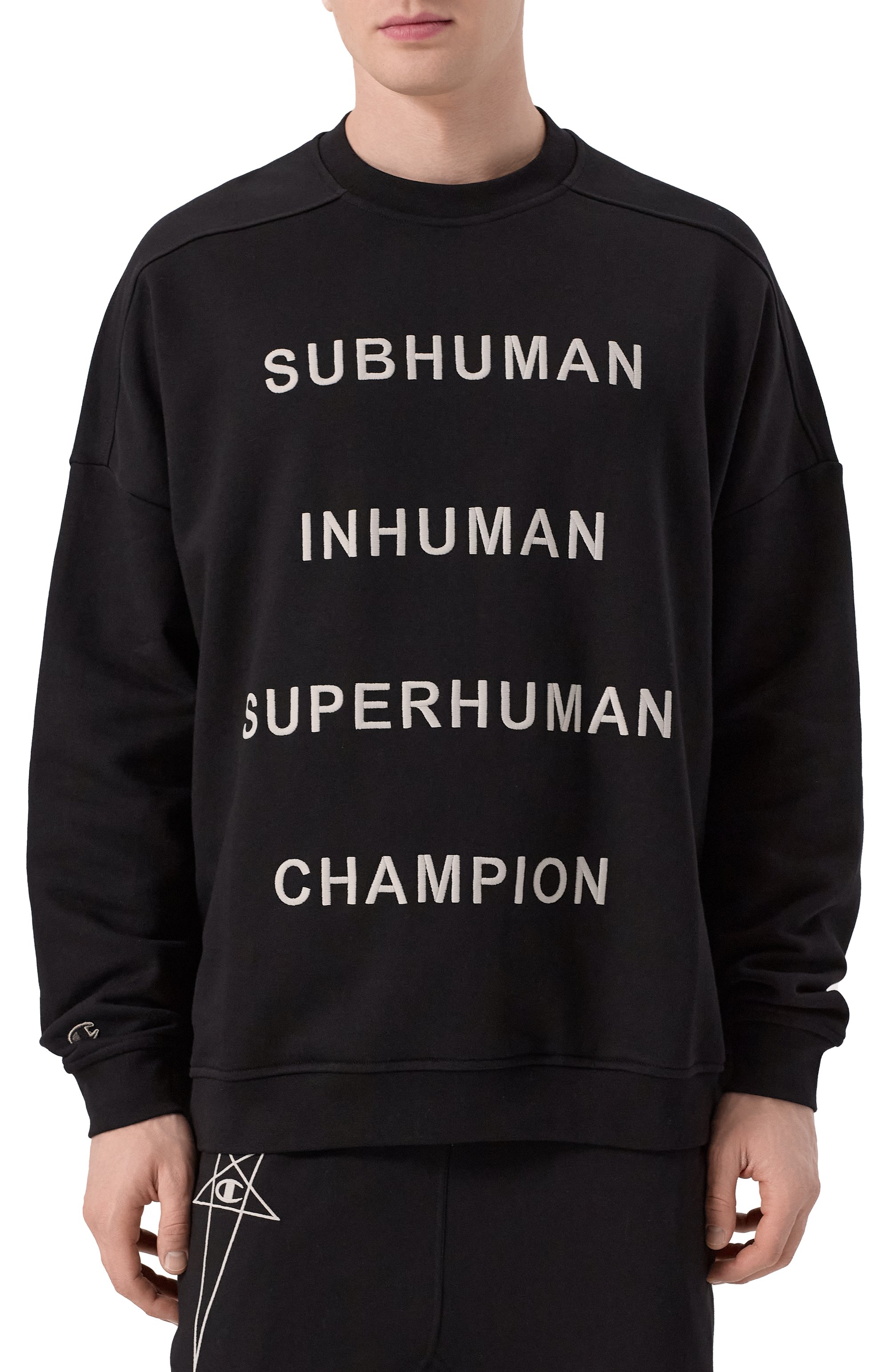 Хлопковый свитшот rick owens x champion RICK OWENS, арт. CM01E1669/CHFE, фото 3