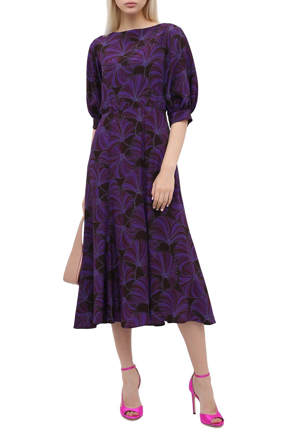 Шелковое платье DRIES VAN NOTEN фиолетового цвета по цене 145500 руб., арт. 202-18698-1200, фото 2 Шелковое платье DRIES VAN NOTEN, арт. 202-18698-1200, фото 2
