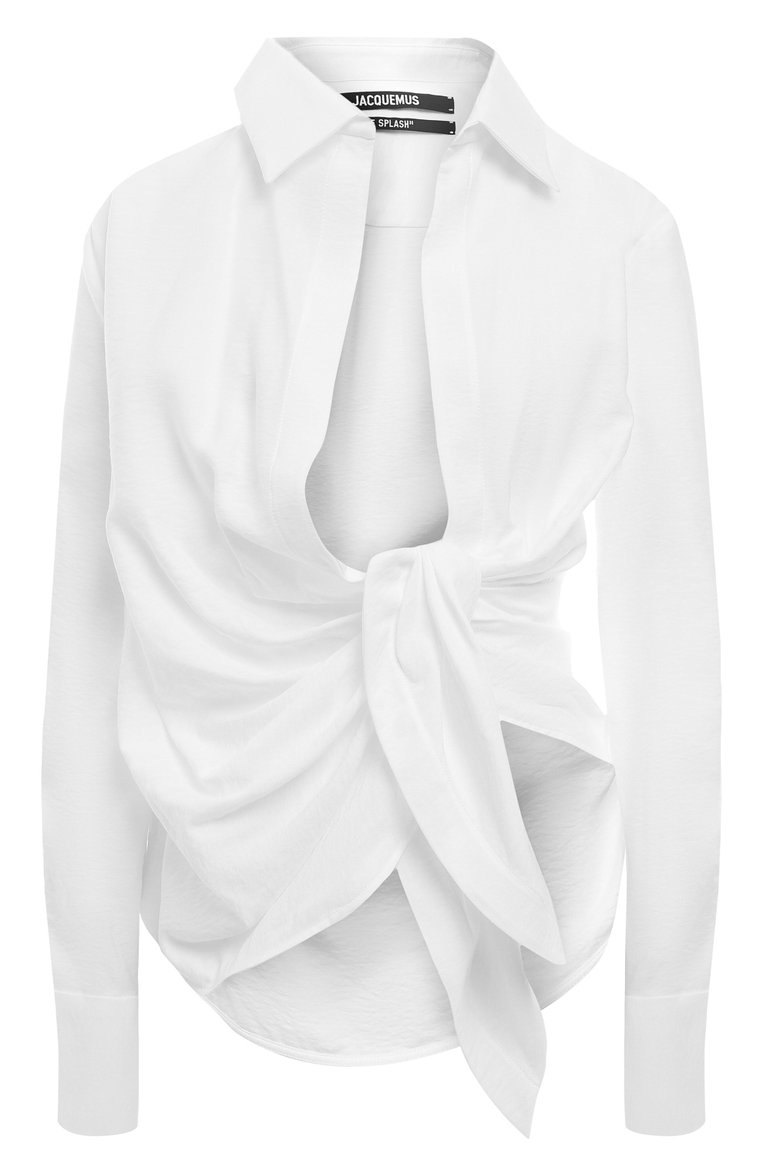 Женская белая блузка из вискозы JACQUEMUS купить в интернет-магазине ...