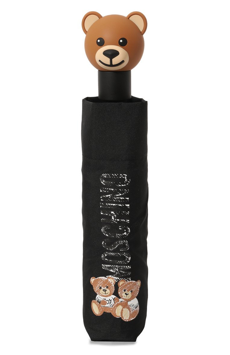 Женский складной зонт MOSCHINO черного цвета, арт. 8169-0PENCL0SE | Фото 5 (Материал: Текстиль, Синтетический материал, Металл; Материал сплава: Проставлено; Нос: Не проставлено)