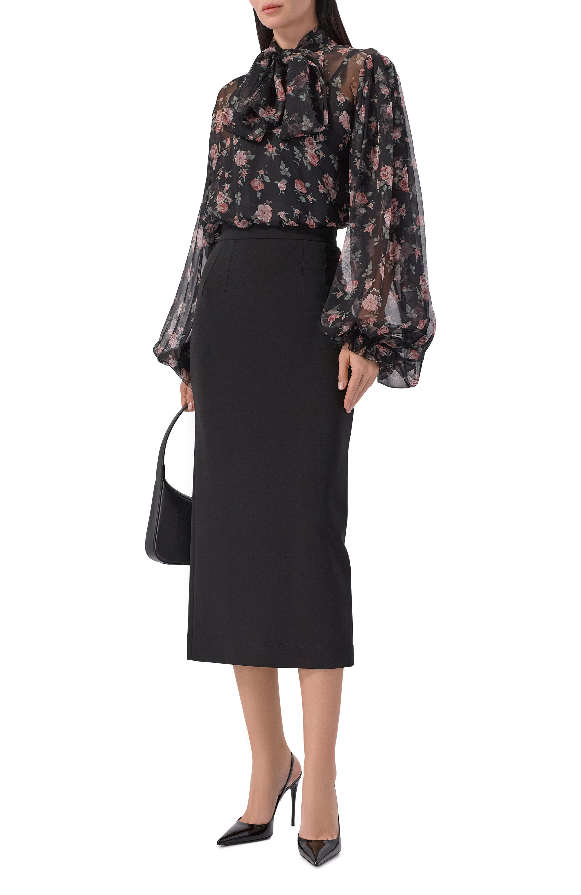 Юбка из вискозы DOLCE & GABBANA черного цвета по цене 88100 руб., арт. F4C0YT/FUGN7, фото 2 Юбка из вискозы DOLCE & GABBANA, арт. F4C0YT/FUGN7, фото 2