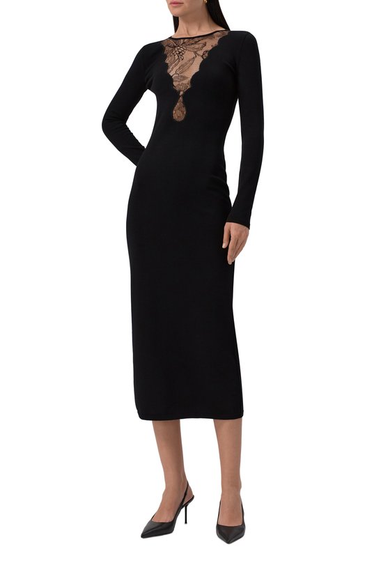Платье из вискозы Giambattista Valli 25FWPVCM00M3/09VIP Чёрный  25FWPVCM00M3/09VIP Фото 3
