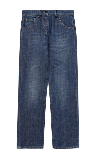 Джинсы прямого кроя с вышивкой FENDI, арт. JFF061/ST1/10A-12A