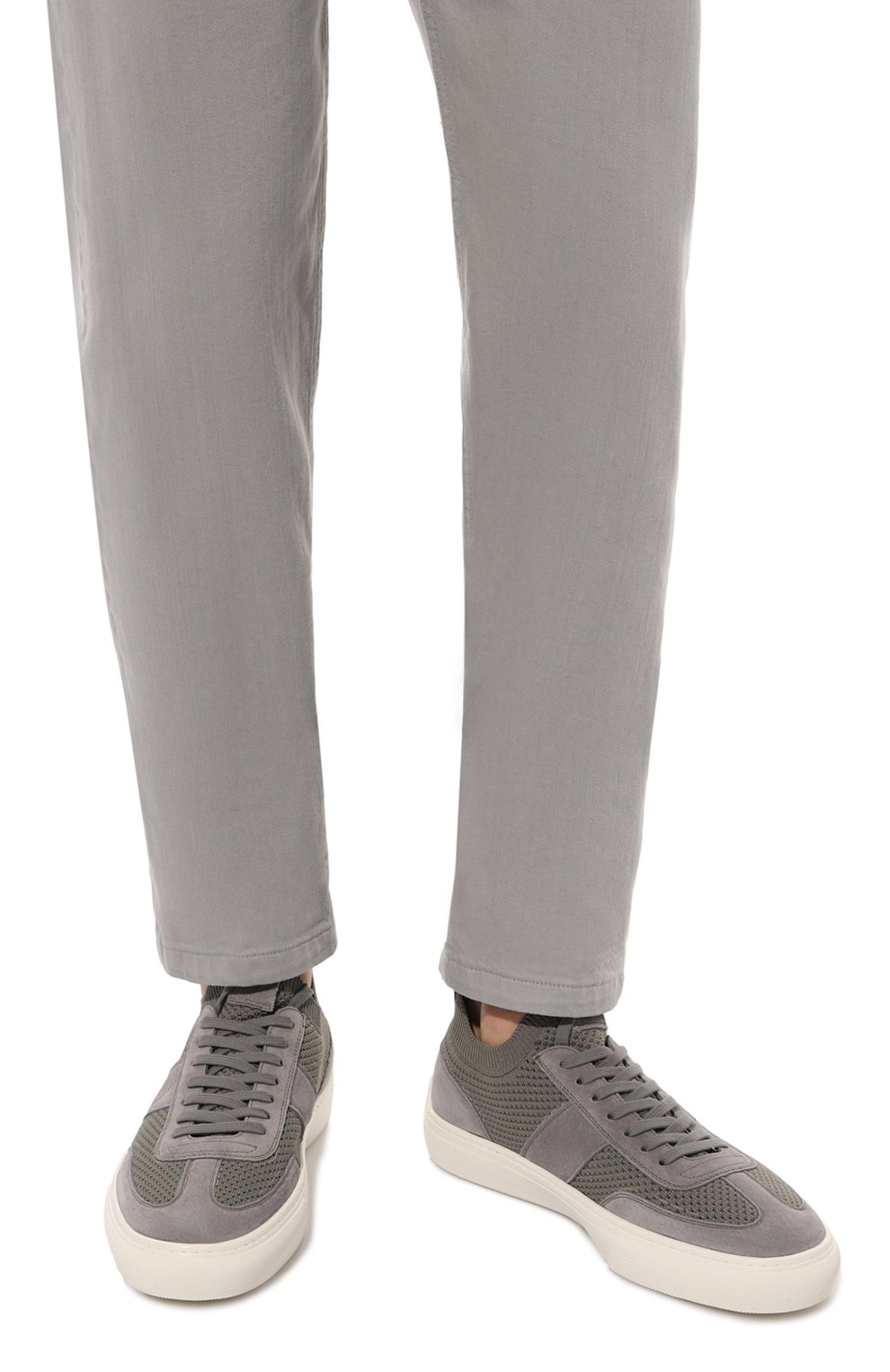 Комбинированные кеды TOD’S серого цвета по цене 61450 руб., арт. XXM03E0GZ00R3Z, фото 3 Комбинированные кеды TOD’S, арт. XXM03E0GZ00R3Z, фото 3