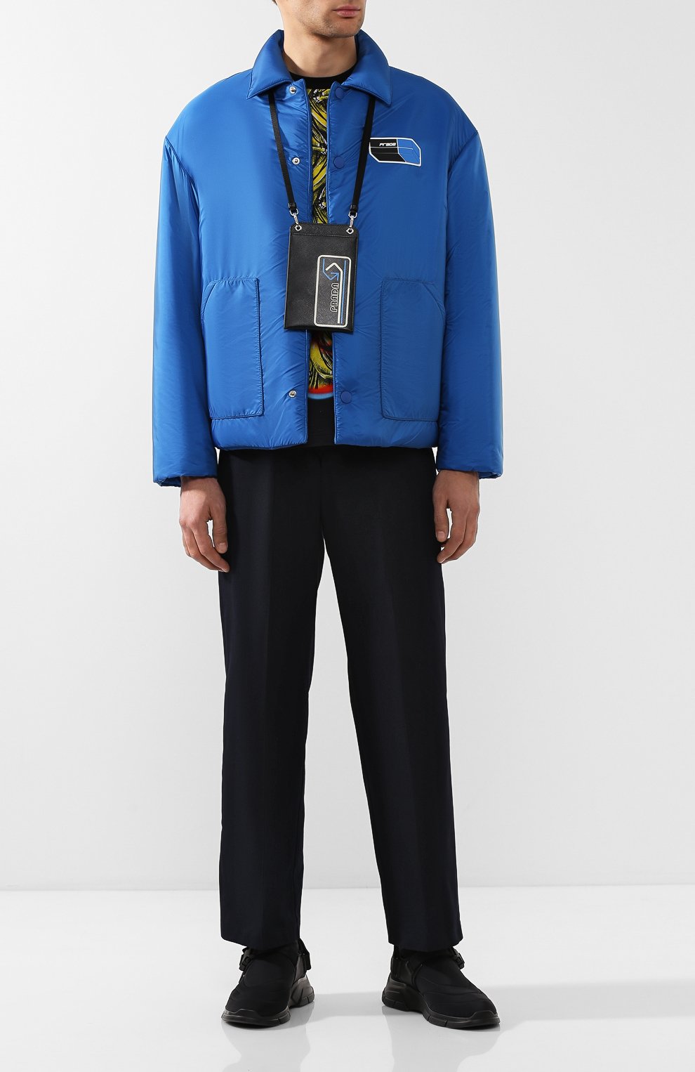 Кожаный чехол на iphone с ремнем PRADA разноцветного цвета по цене 28000 руб., арт. 2ZH067-2B22-F014B, фото 2 Кожаный чехол на iphone с ремнем PRADA, арт. 2ZH067-2B22-F014B, фото 2