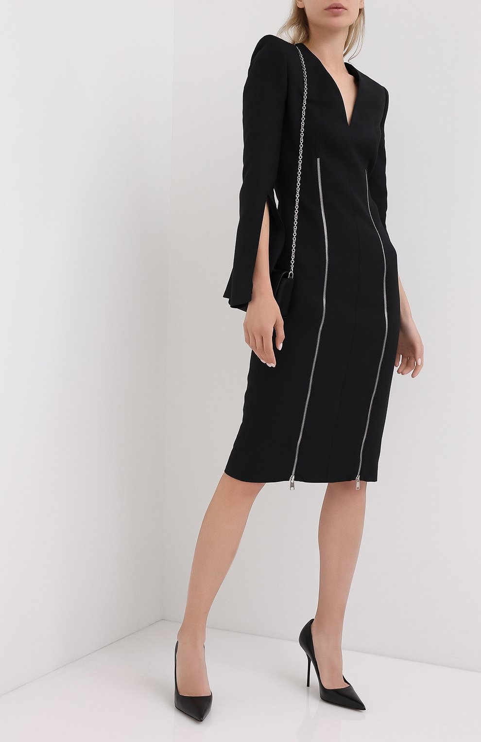 Платье из смеси шерсти и шелка ALEXANDER MCQUEEN, арт. 593185/QJAAA, фото 2