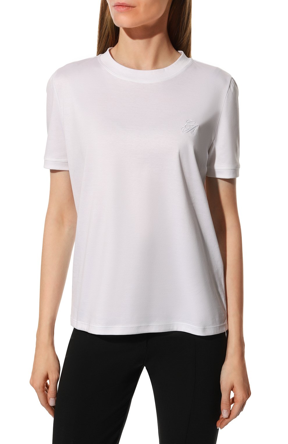 Хлопковая футболка GIORGIO ARMANI белого цвета по цене 47450 руб., арт. 3KAM56/AJVIZ/U0BN, фото 3 Хлопковая футболка GIORGIO ARMANI, арт. 3KAM56/AJVIZ/U0BN, фото 3