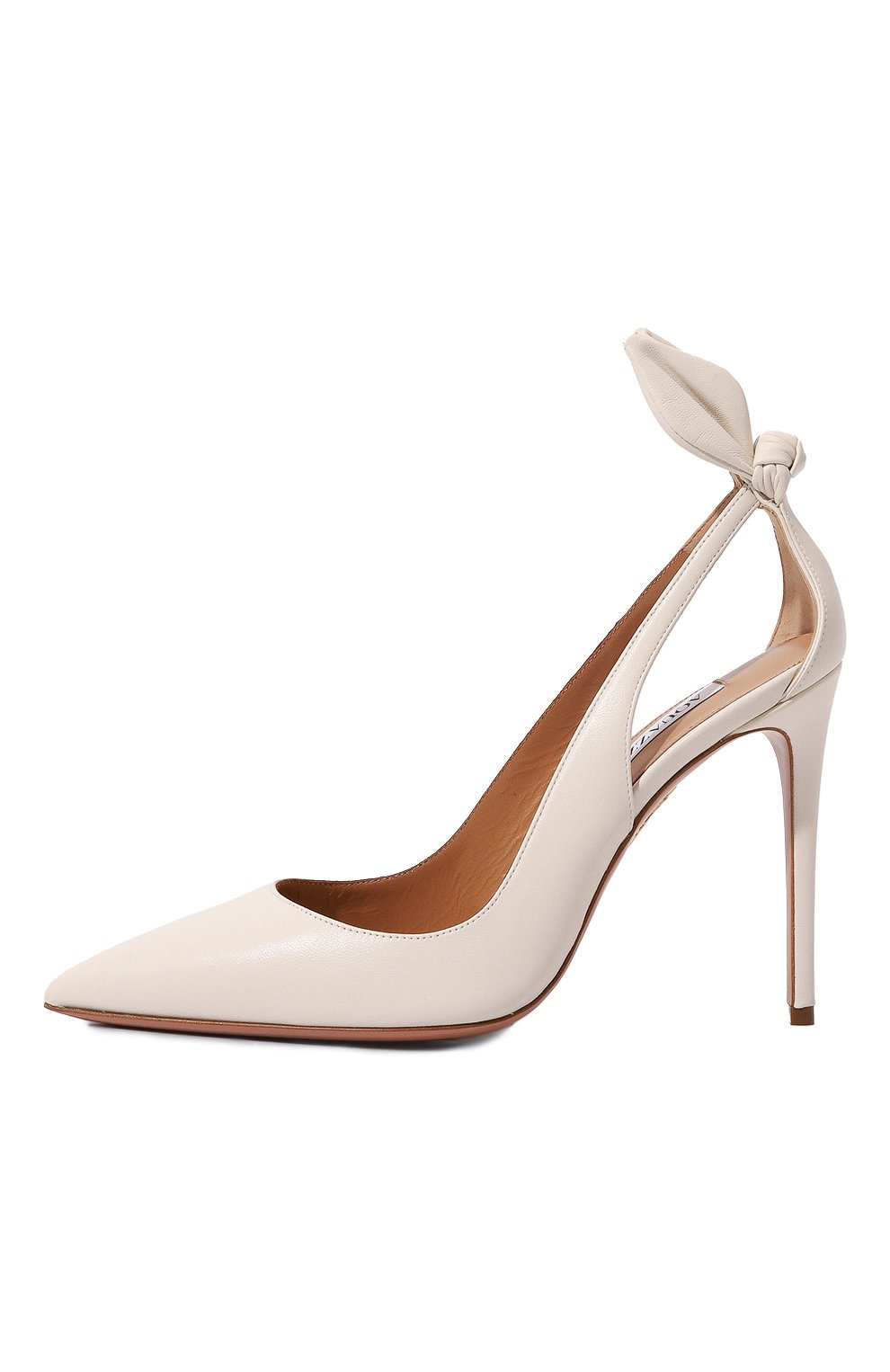 Кожаные туфли bow tie AQUAZZURA, арт. DENHIGP0-NAP-FFF, фото 4