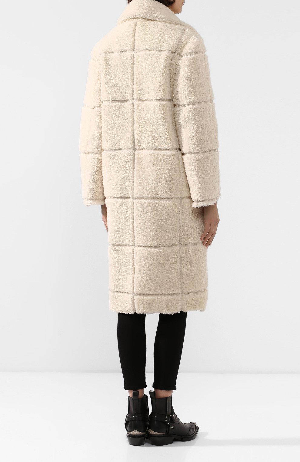 Шуба из овчины OFF-WHITE кремового цвета по цене 329000 руб., арт. 0WJA020F19F920504800, фото 4 Шуба из овчины OFF-WHITE, арт. 0WJA020F19F920504800, фото 4