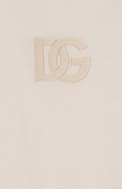 Хлопковая футболка DOLCE & GABBANA кремового цвета по цене 17550 руб., арт. L1JT7W/G7PSW, фото 3 Хлопковая футболка DOLCE & GABBANA, арт. L1JT7W/G7PSW, фото 3