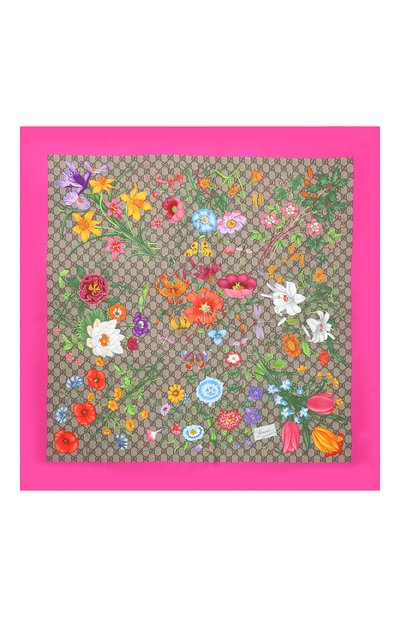 Шелковый платок с принтом flora  GUCCI, арт. 551266/3G001, фото 3