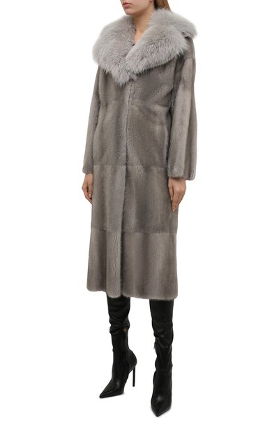 Шуба из норки с воротником из песца VALENTINO, арт. QF2FA5101LF, фото 3