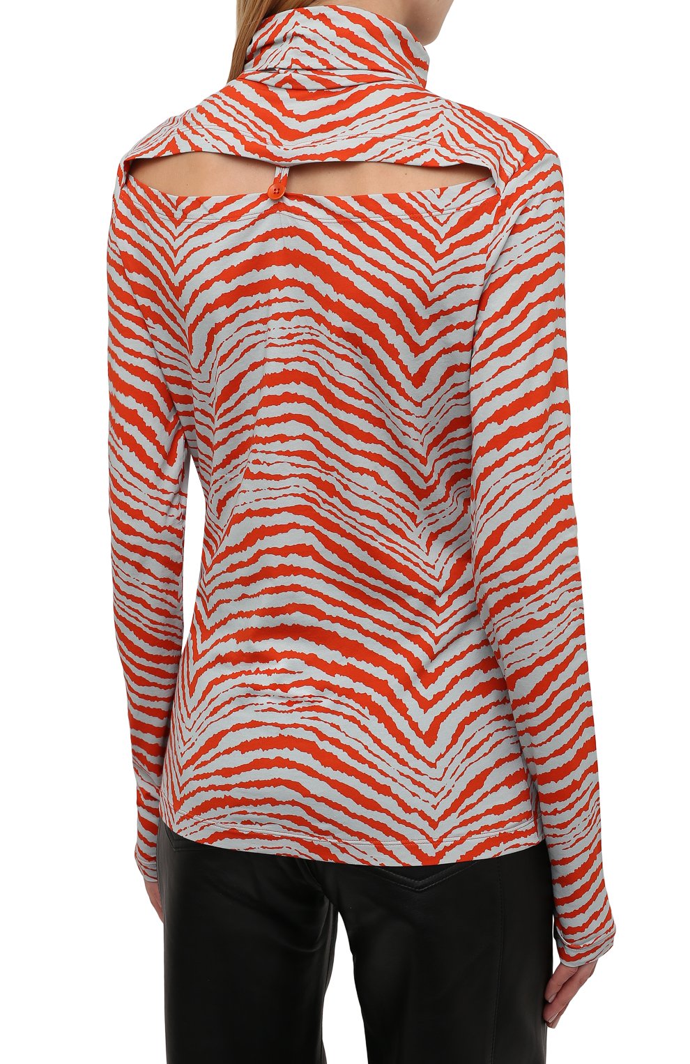 Хлопковая водолазка PROENZA SCHOULER WHITE LABEL, арт. WL2144218-JC150-ZBRA, фото 4