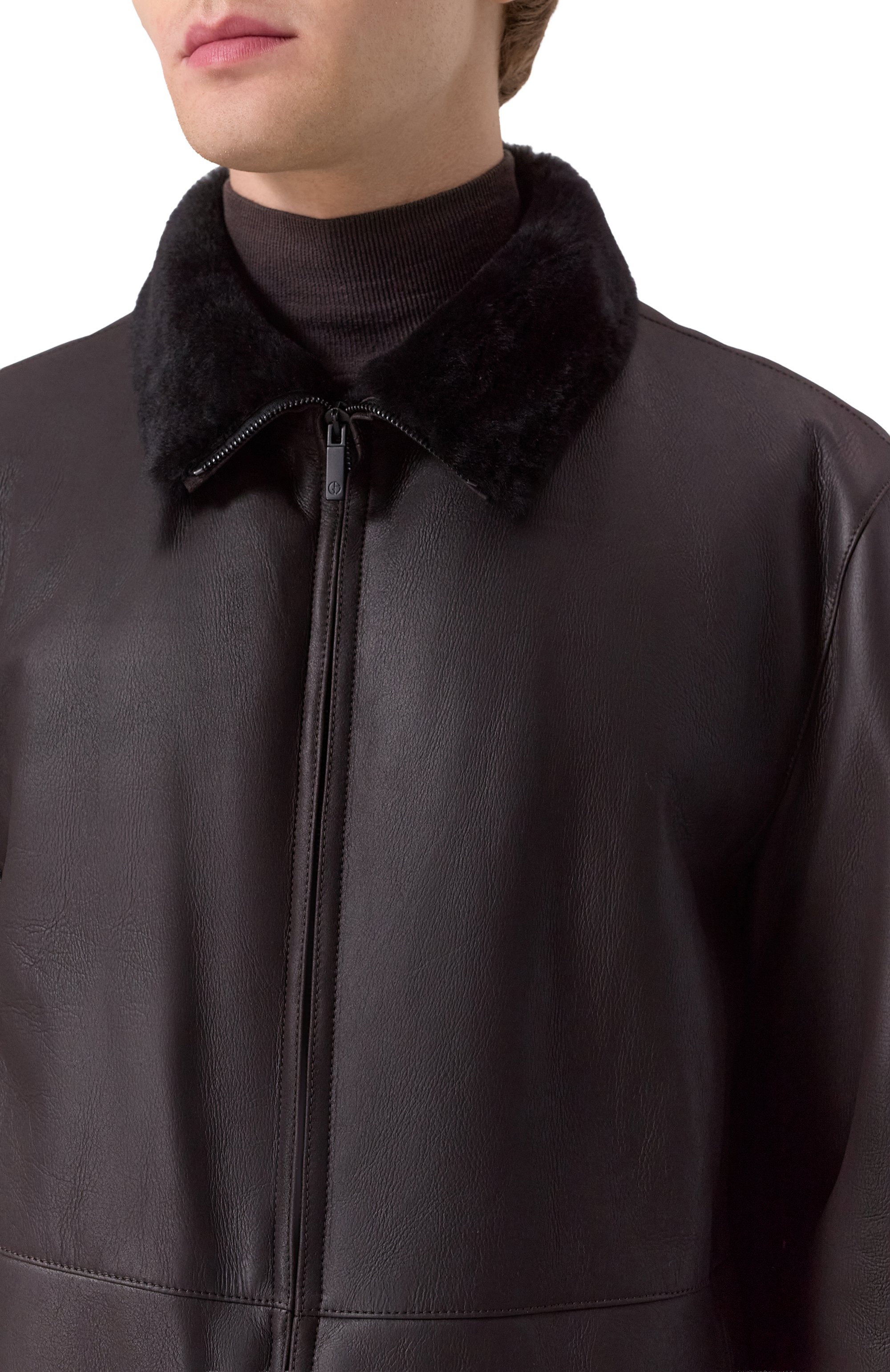 Дубленка из овчины GIORGIO ARMANI темно-коричневого цвета по цене 686500 руб., арт. GM001951/AF20477, фото 5 Дубленка из овчины GIORGIO ARMANI, арт. GM001951/AF20477, фото 5