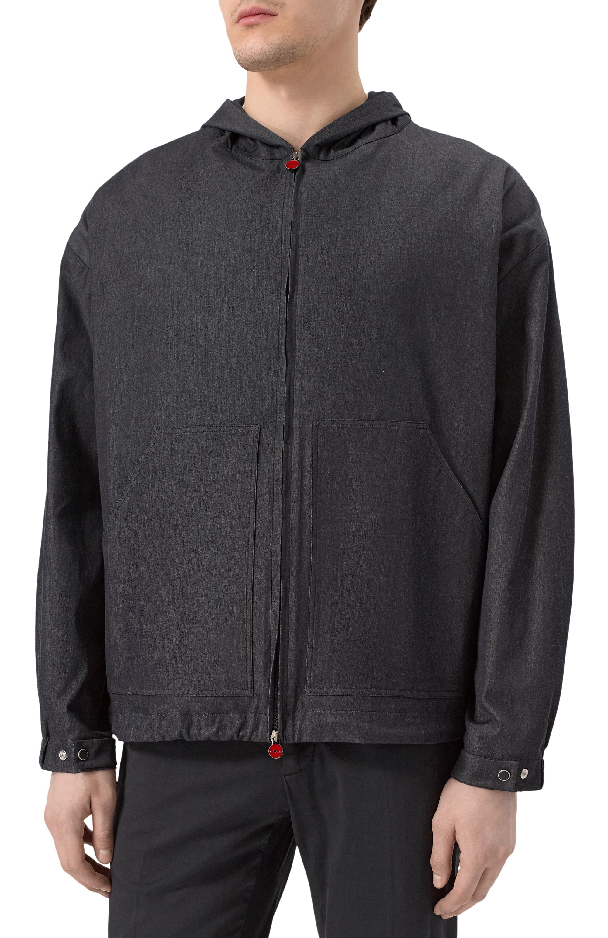 Хлопковая куртка KITON темно-серого цвета по цене 69950 руб., арт. UMC015H0922801, фото 3 Хлопковая куртка KITON, арт. UMC015H0922801, фото 3