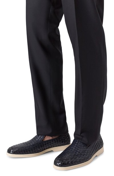 Кожаные лоферы DOUCAL'S темно-синего цвета по цене 64350 руб., арт. DU3416NWMAUY195G, фото 3 Кожаные лоферы DOUCAL'S, арт. DU3416NWMAUY195G, фото 3