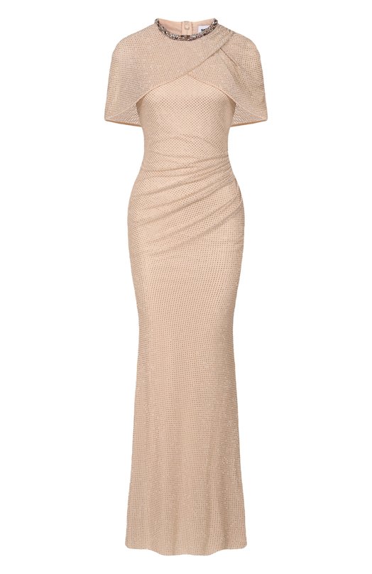 Платье с отделкой стразами self-portrait RS26502XCH Бежевый RS26502XCH