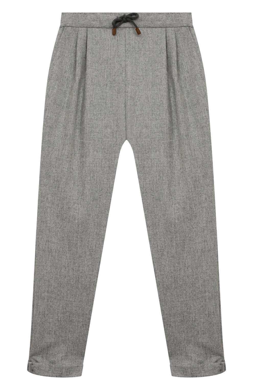 Шерстяные брюки BRUNELLO CUCINELLI серого цвета по цене 56100 руб., арт. B038PP113C, фото 1 Шерстяные брюки BRUNELLO CUCINELLI, арт. B038PP113C, фото 1