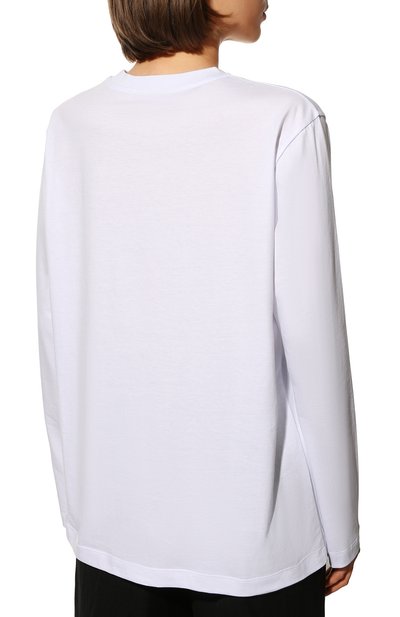 Хлопковый лонгслив MSGM белого цвета по цене 12800 руб., арт. 3341MDM169 227798, фото 4 Хлопковый лонгслив MSGM, арт. 3341MDM169 227798, фото 4