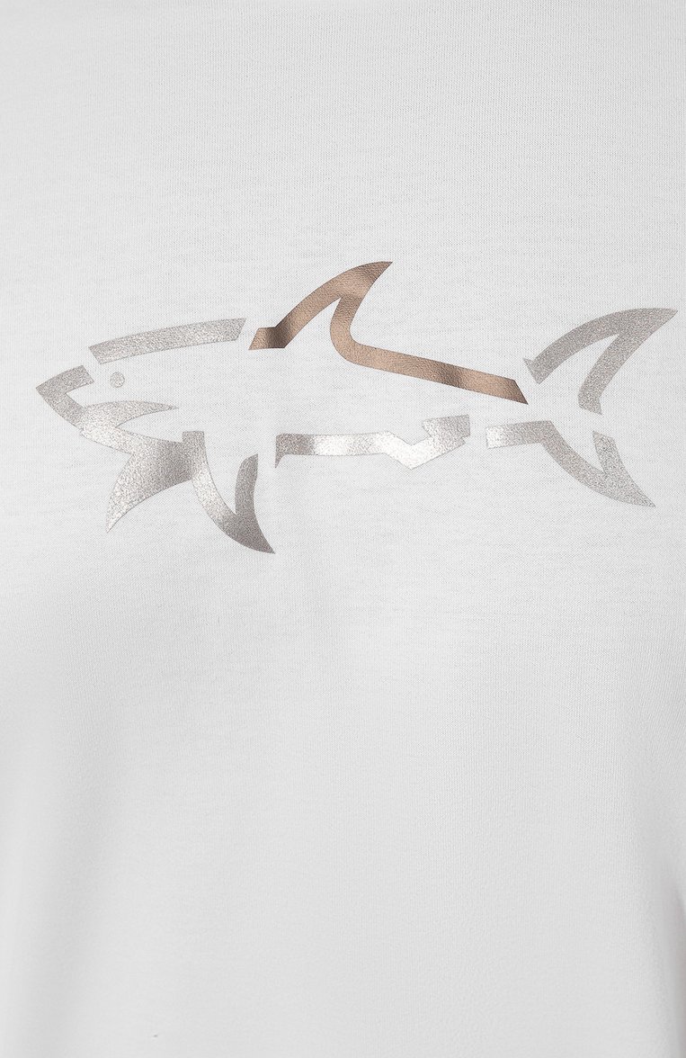 Мужская хлопковая футболка PAUL&SHARK белого цвета, арт. 24411085 | Фото 5 (Рукава: Короткие; Длина (для топов): Удлиненные; Материал внешний: Хлопок; Стили: Кэжуэл; Принт: С принтом; Кросс-КТ: Джерси; Мужское Кросс-КТ: Футболка-одежда; Детали: Без декора; Автоматизация ТО: Проставлено; Автоматизация состава: Проставлено)