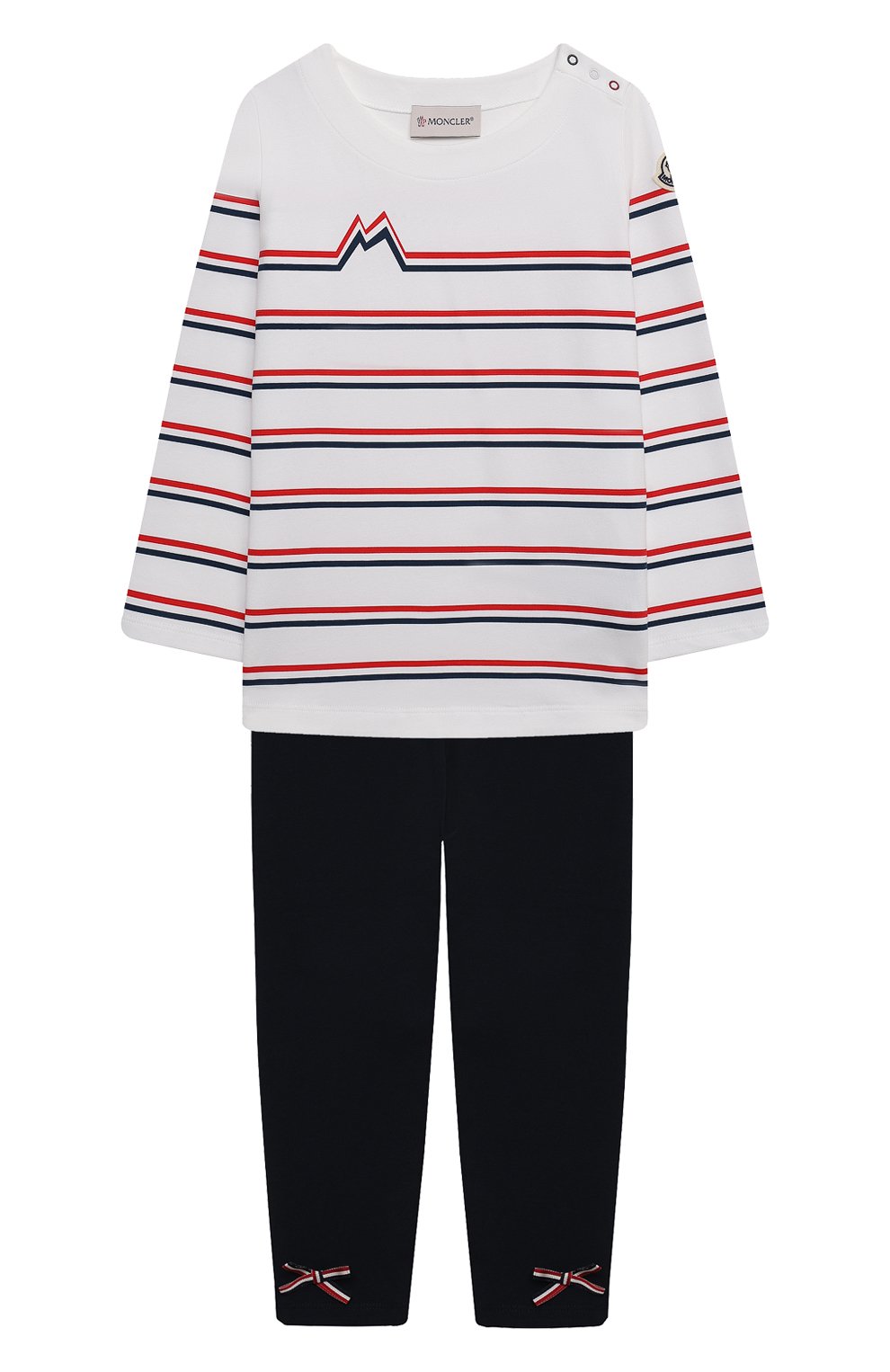 Комплект из лонгслива с брюками MONCLER разноцветного цвета по цене 24100 руб., арт. G1-951-8M739-10-8790A, фото 1 Комплект из лонгслива с брюками MONCLER, арт. G1-951-8M739-10-8790A, фото 1