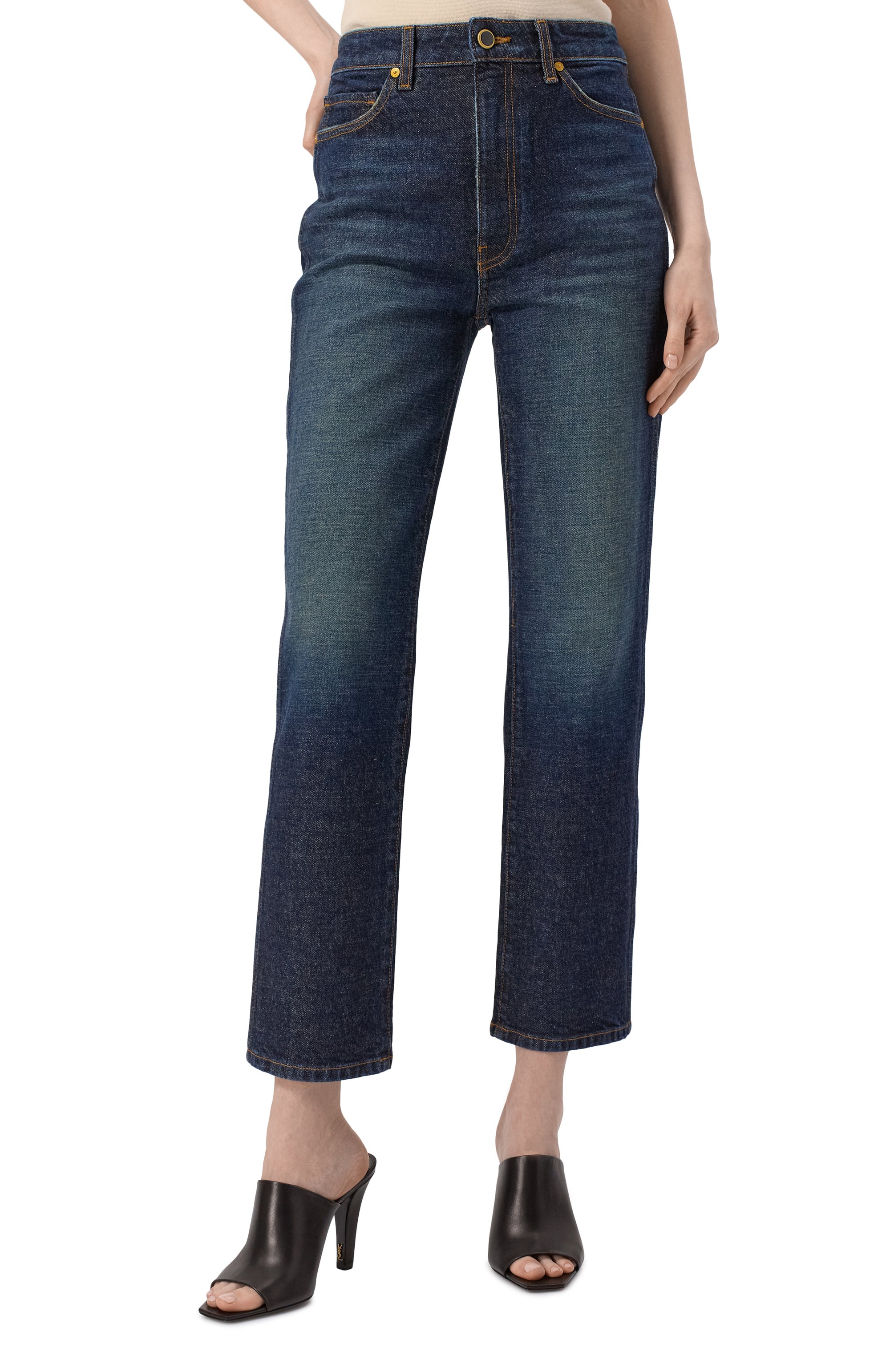 Джинсы KHAITE синего цвета по цене 69950 руб., арт. 1071916010/W916, фото 3 Джинсы KHAITE, арт. 1071916010/W916, фото 3