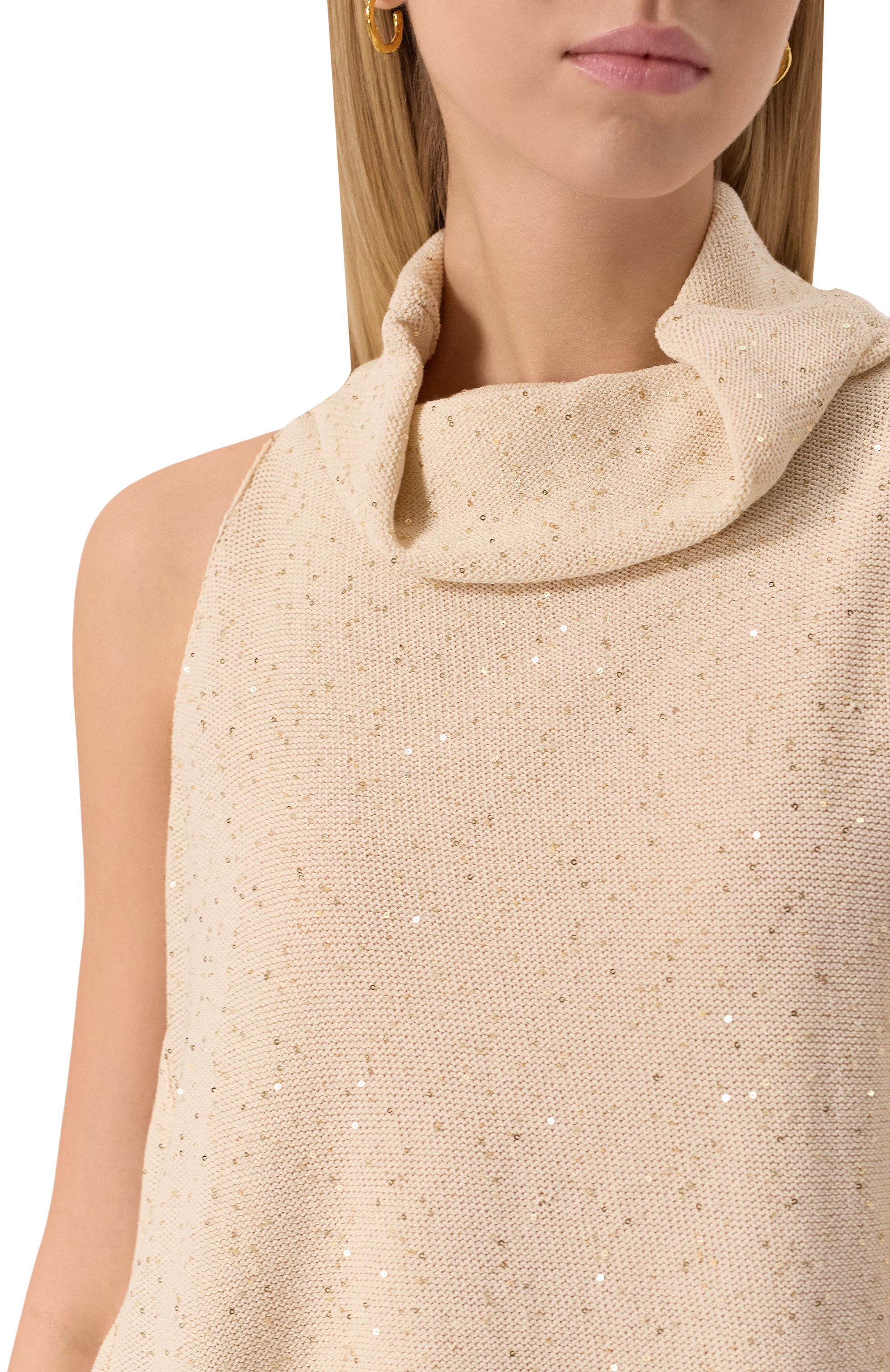 Хлопковый топ LORENA ANTONIAZZI кремового цвета по цене 69350 руб., арт. P25124MJ38A/3049, фото 5 Хлопковый топ LORENA ANTONIAZZI, арт. P25124MJ38A/3049, фото 5