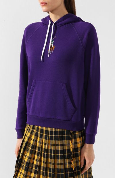 Хлопковое худи POLO RALPH LAUREN фиолетового цвета по цене 11400 руб., арт. 211765418, фото 3 Хлопковое худи POLO RALPH LAUREN, арт. 211765418, фото 3