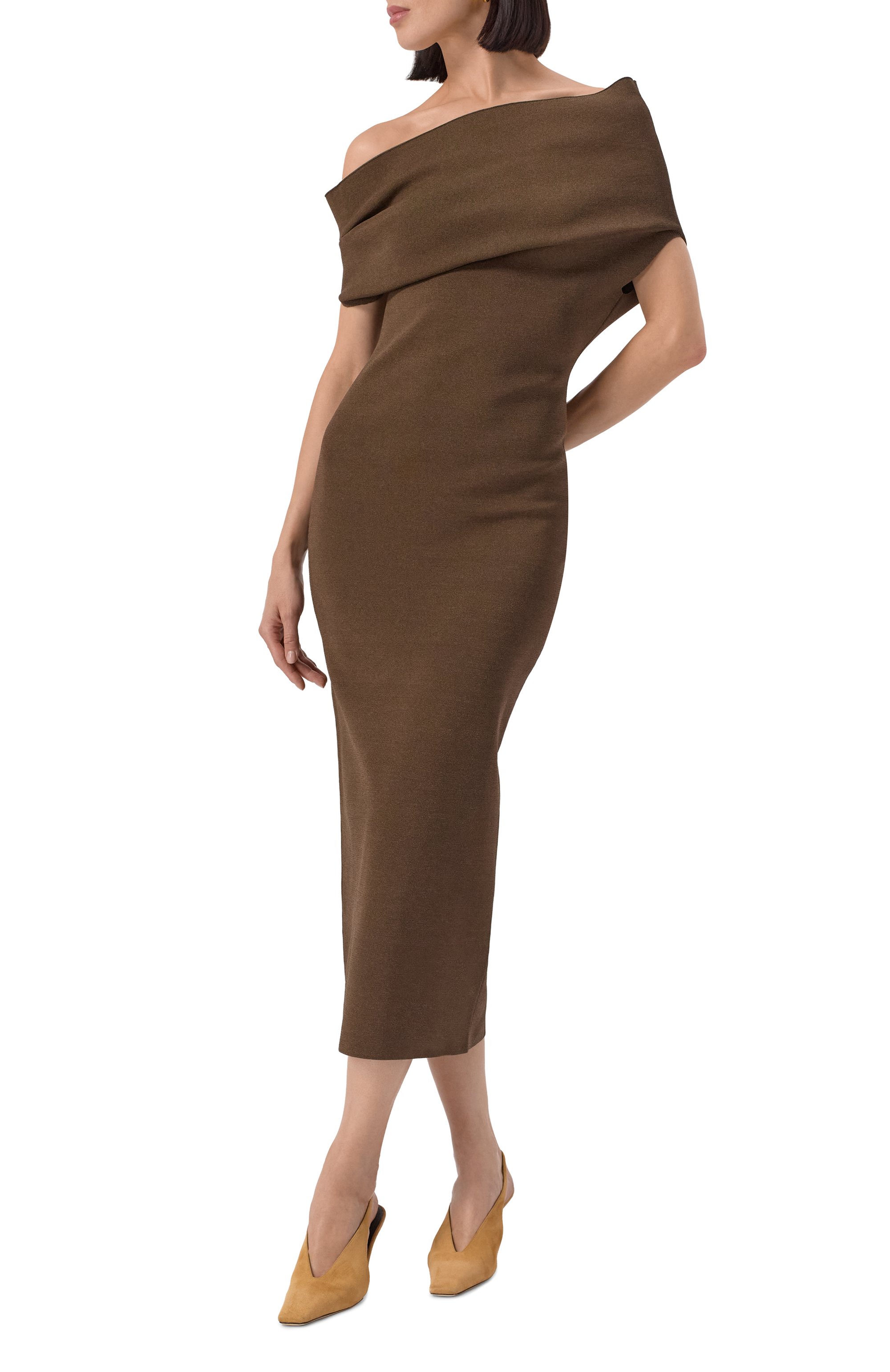 Платье ARMARIUM коричневого цвета по цене 150500 руб., арт. ARMFWKD01/V009, фото 2 Платье ARMARIUM, арт. ARMFWKD01/V009, фото 2