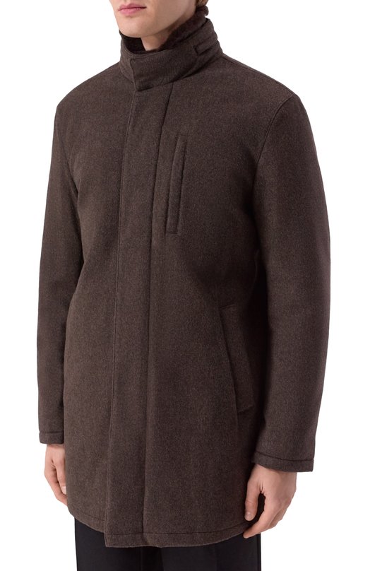 Куртка с воротником из бобра Andrea Campagna M0D/C0NN0R/052592GQ_SET Коричневый  M0D/C0NN0R/052592GQ_SET Фото 3