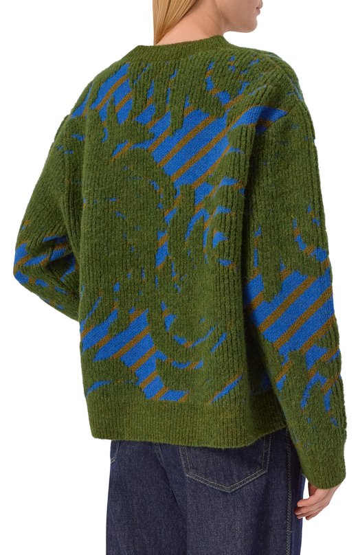 Шерстяной свитер Dries Van Noten 252-011254-2725 Зелёный  252-011254-2725 Фото 4